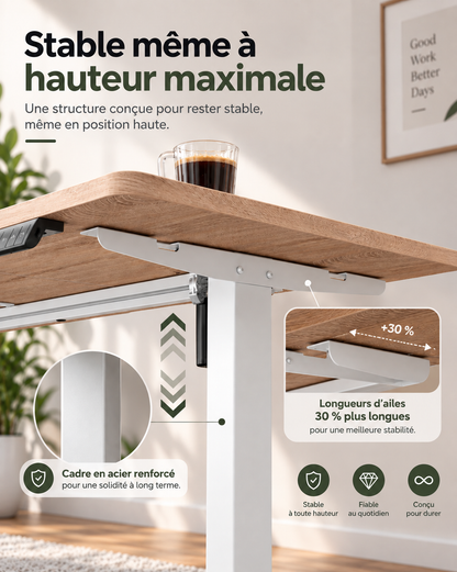 Bureau assis-debout électrique
120 × 60 cm