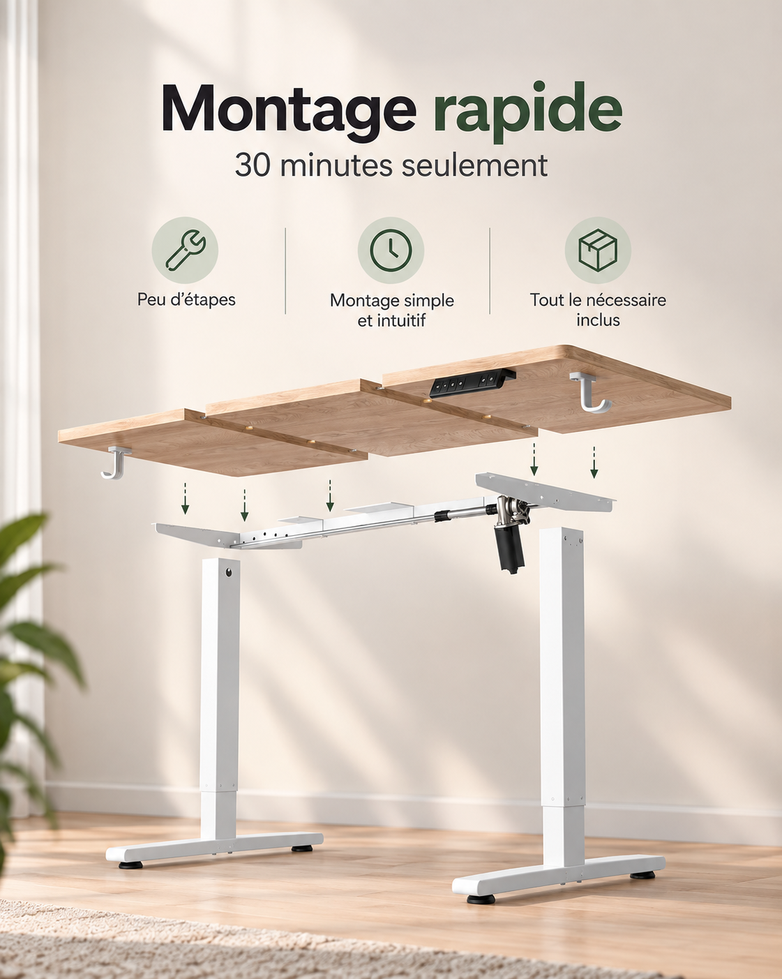 Bureau assis-debout électrique
120 × 60 cm